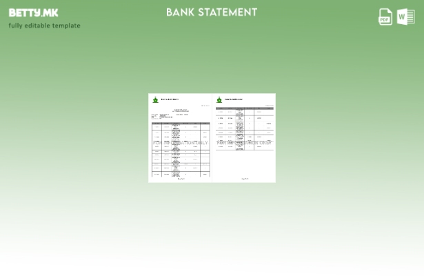 модерен стил Шаблон за зборови за изводи од банкарска изјава на Пакистан Банка А
